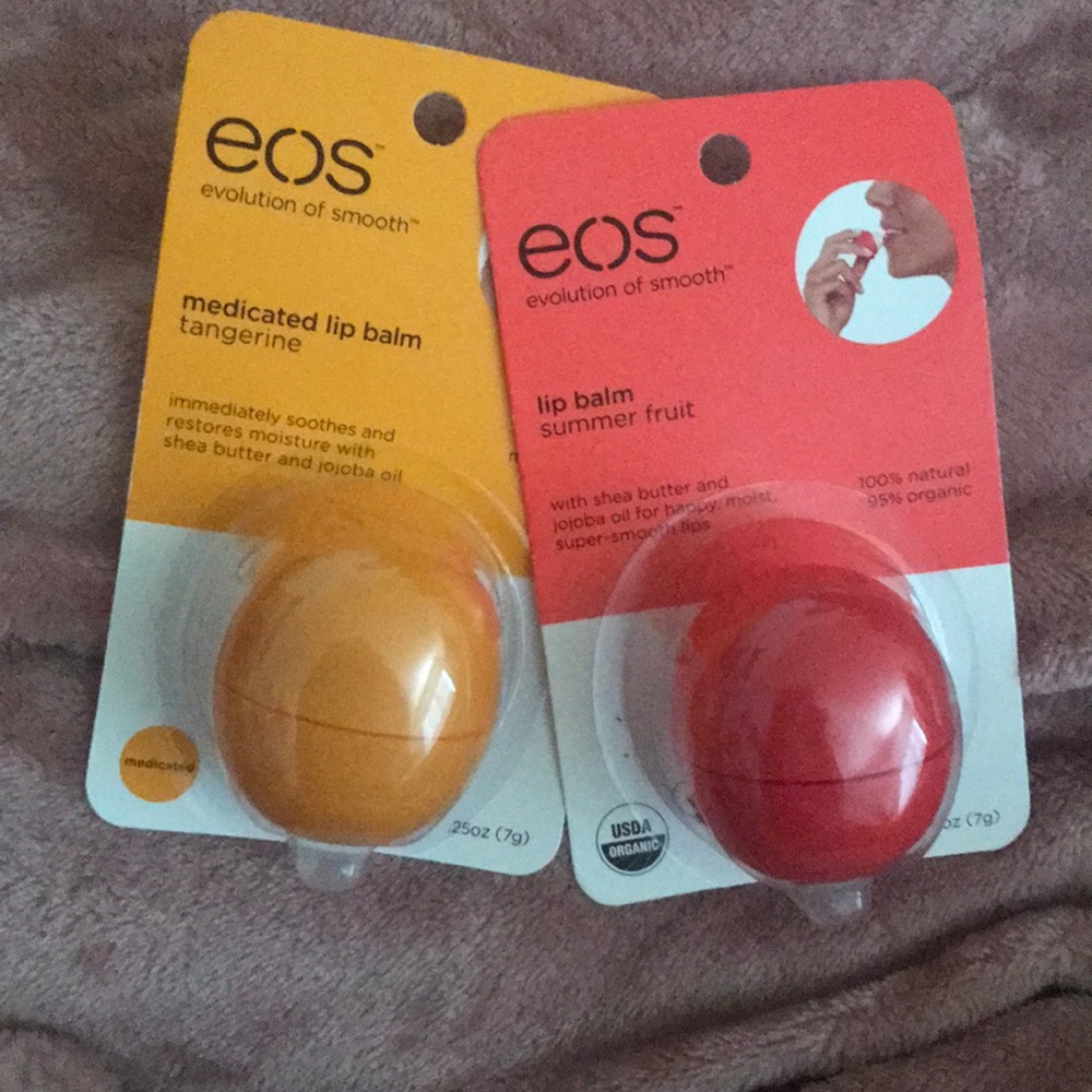 Two eos lip balms